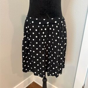 French Grey Black Skirt with White Dots